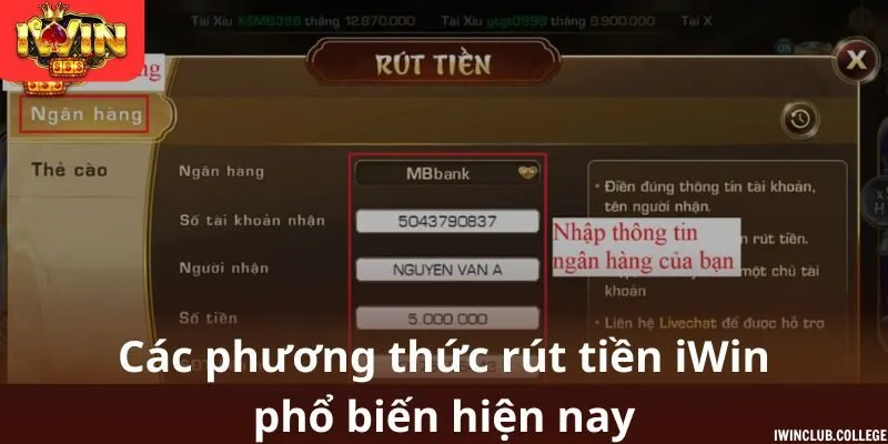Giới thiệu các phương thức rút tiền tại iWin phổ biến hiện nay
